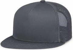 Pacific Headwear 4D7 D-Series 5-Panel Trucker Snapback Cap - Graphite - Graphite / 7’’ - 7 7/8’’