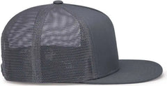 Pacific Headwear 4D7 D-Series 5-Panel Trucker Snapback Cap - Graphite - Graphite / 7’’ - 7 7/8’’