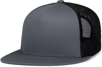 Pacific Headwear 4D7 D-Series 5-Panel Trucker Snapback Cap - Graphite Black Graphite - Graphite Black Graphite / 7’’
