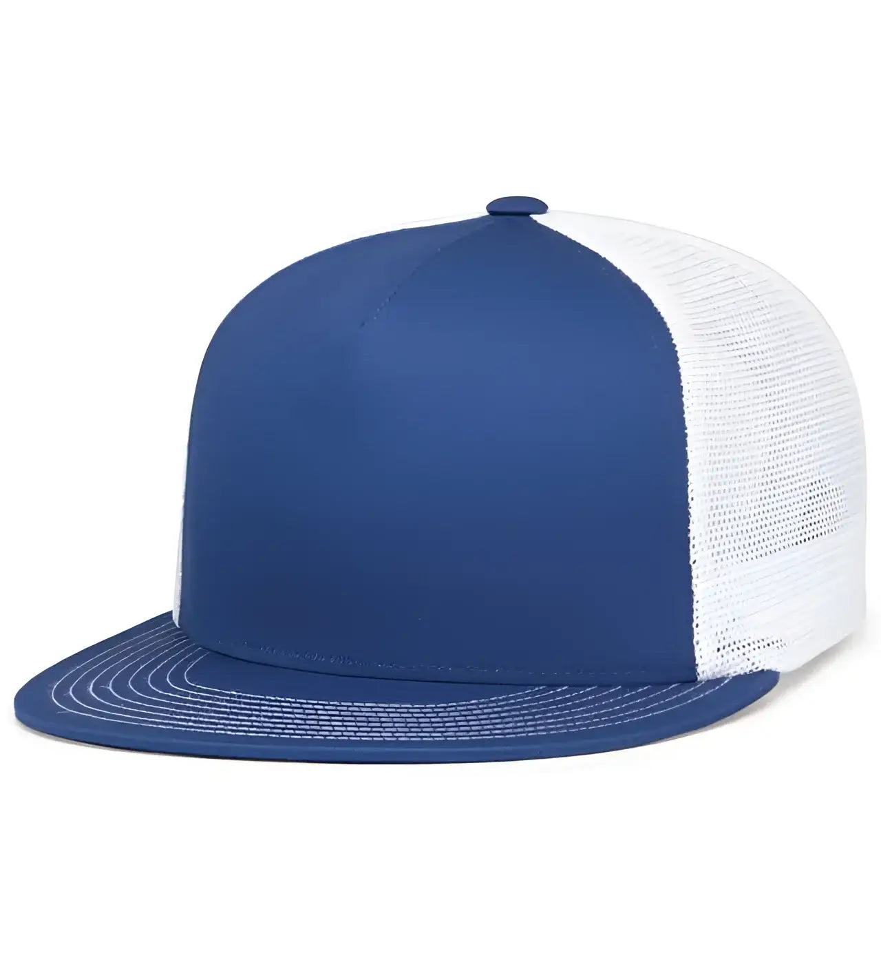 Pacific Headwear 4D7 D-Series 5-Panel Trucker Snapback Cap - Royal White Royal - Royal White Royal / 7’’ - 7 7/8’’