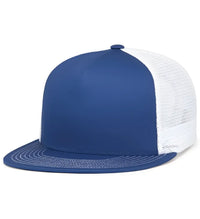 Pacific Headwear 4D7 D-Series 5-Panel Trucker Snapback Cap - Royal White Royal - Royal White Royal / 7’’ - 7 7/8’’