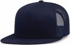 Pacific Headwear 4D7 D-Series 5-Panel Trucker Snapback Cap - True Navy - True Navy / 7’’ - 7 7/8’’