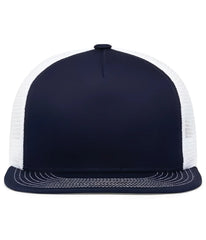 Pacific Headwear 4D7 D-Series 5-Panel Trucker Snapback Cap - True Navy White True Navy - True Navy White True Navy