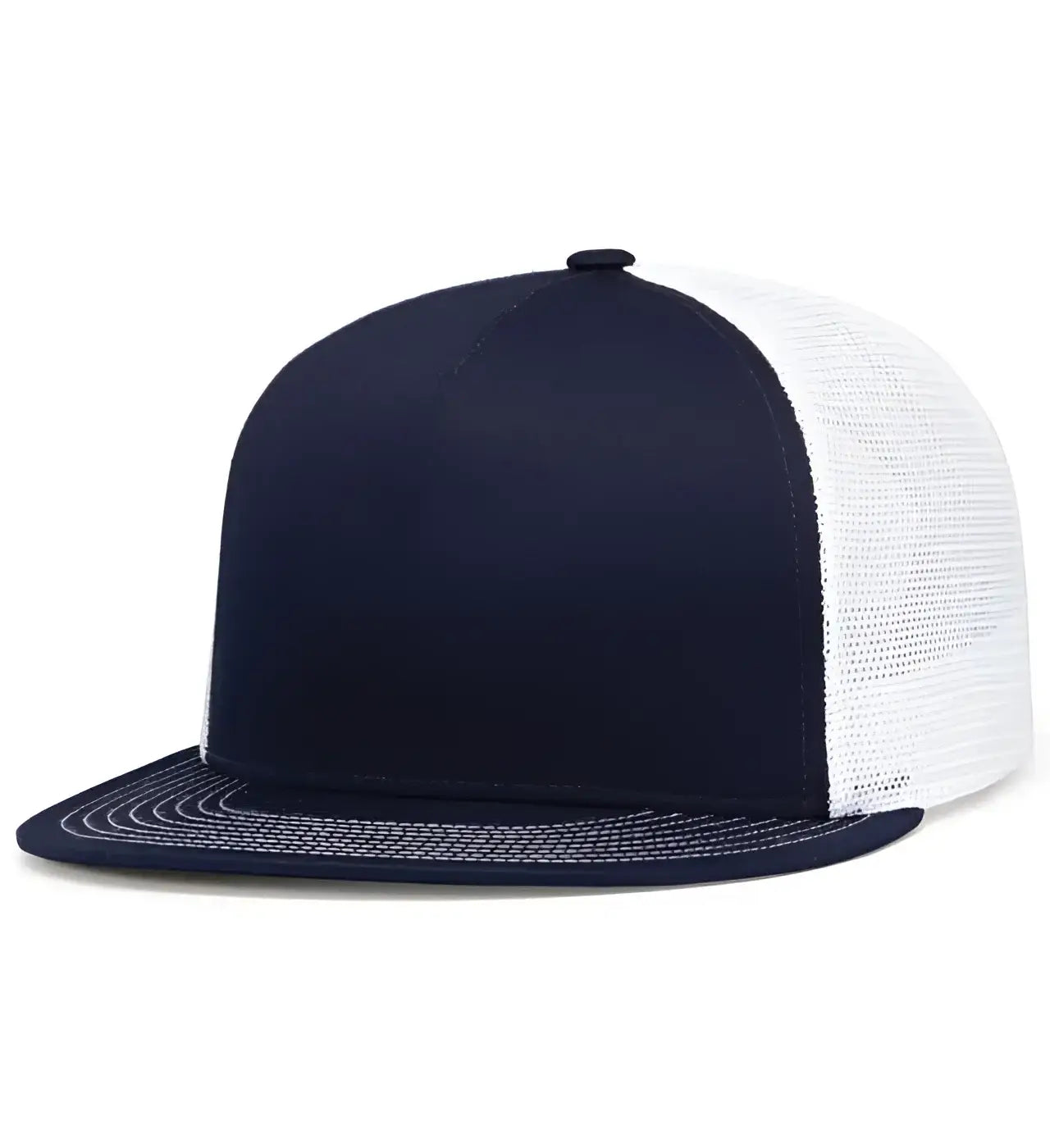 Pacific Headwear 4D7 D-Series 5-Panel Trucker Snapback Cap - True Navy White True Navy - True Navy White True Navy