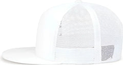Pacific Headwear 4D7 D-Series 5-Panel Trucker Snapback Cap - White - White / 7’’ - 7 7/8’’