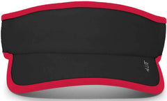 Pacific Headwear 510V Performance Hook-and-Loop Visor - Black Red - Black Red / 7’’ - 7 7/8’’