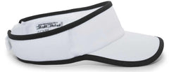 Pacific Headwear 510V Performance Hook-and-Loop Visor - White Black - White Black / 7’’ - 7 7/8’’