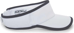 Pacific Headwear 510V Performance Hook-and-Loop Visor - White Graphite - White Dark Gray / 7’’ - 7 7/8’’