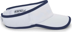 Pacific Headwear 510V Performance Hook-and-Loop Visor - White Navy - White Navy / 7’’ - 7 7/8’’