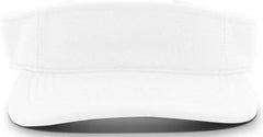 Pacific Headwear 598V M2 Performance Hook-and-Loop Visor - White - White / 7’’ - 7 7/8’’