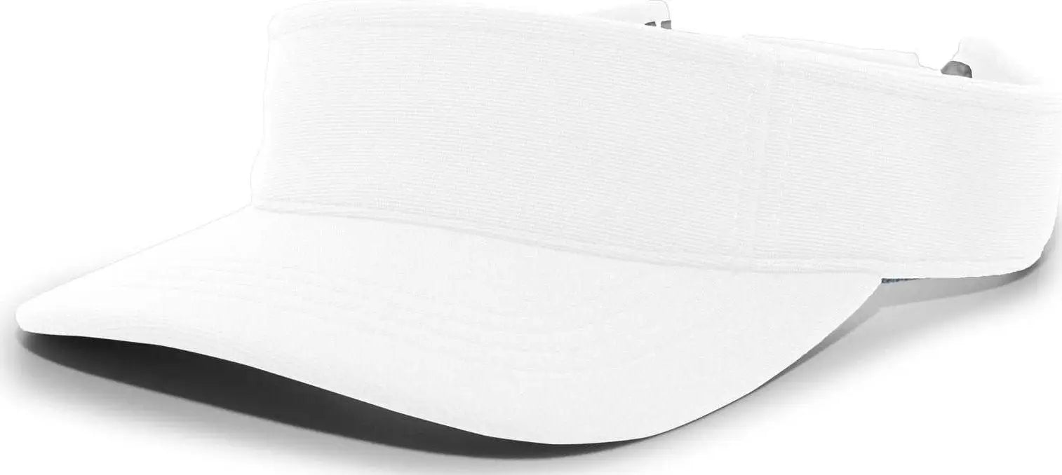 Pacific Headwear 598V M2 Performance Hook-and-Loop Visor - White - White / 7’’ - 7 7/8’’