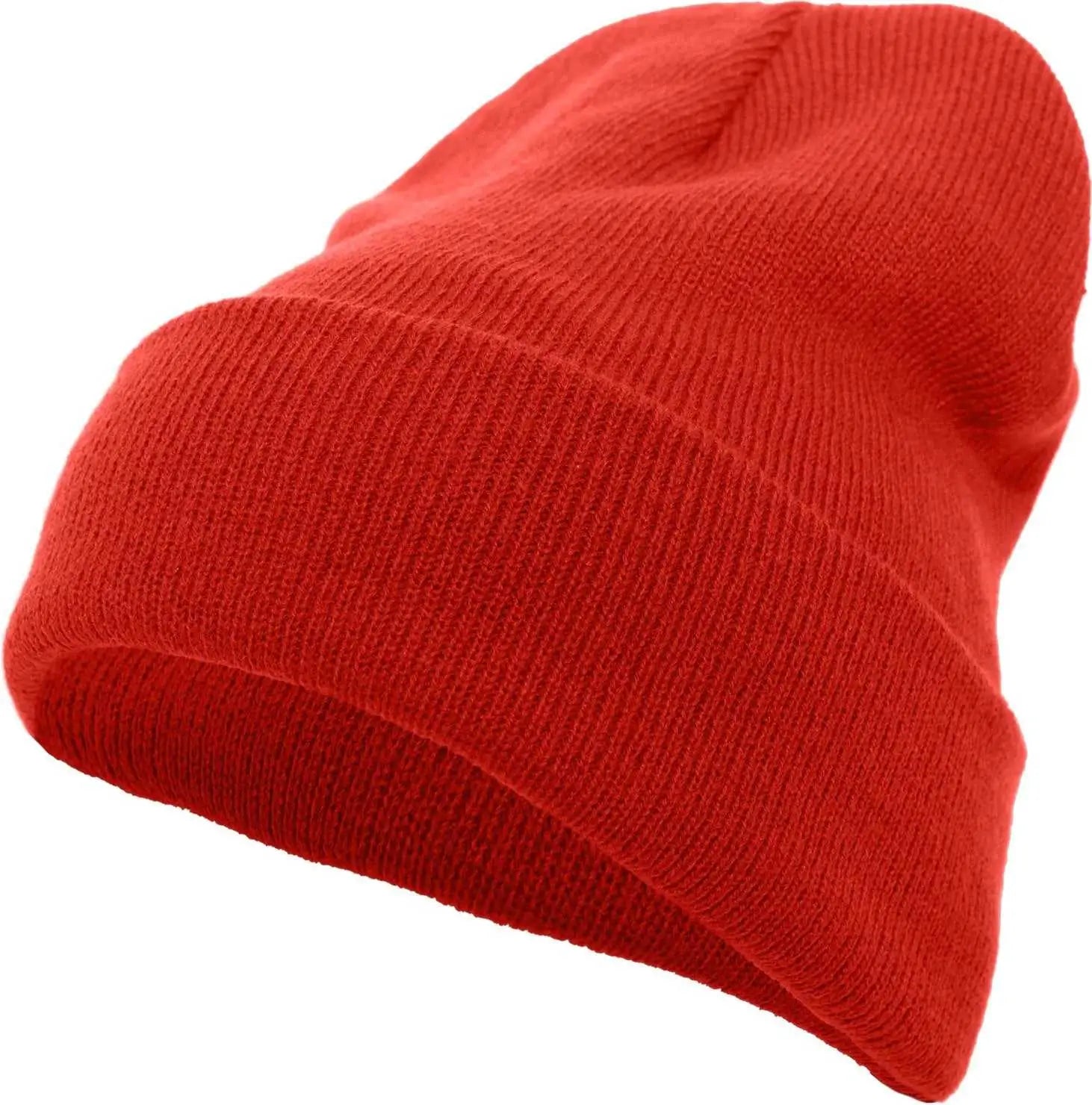 Pacific Headwear 621K Knit Cuff Beanie - Red - Red / 7’’ - 7 7/8’’
