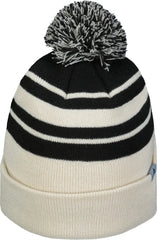 Pacific Headwear 641K Knit Fold Over Pom-Pom Beanie - Oat Black - Oat Black / OS