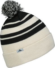Pacific Headwear 641K Knit Fold Over Pom-Pom Beanie - Oat Black - Oat Black / OS