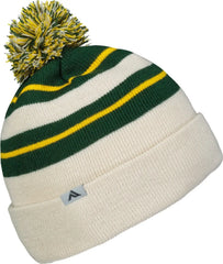 Pacific Headwear 641K Knit Fold Over Pom-Pom Beanie - Oat Dark Green Gold - Oat Forest Gold / OS
