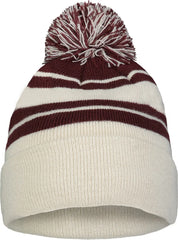 Pacific Headwear 641K Knit Fold Over Pom-Pom Beanie - Oat Maroon - Oat Maroon / OS