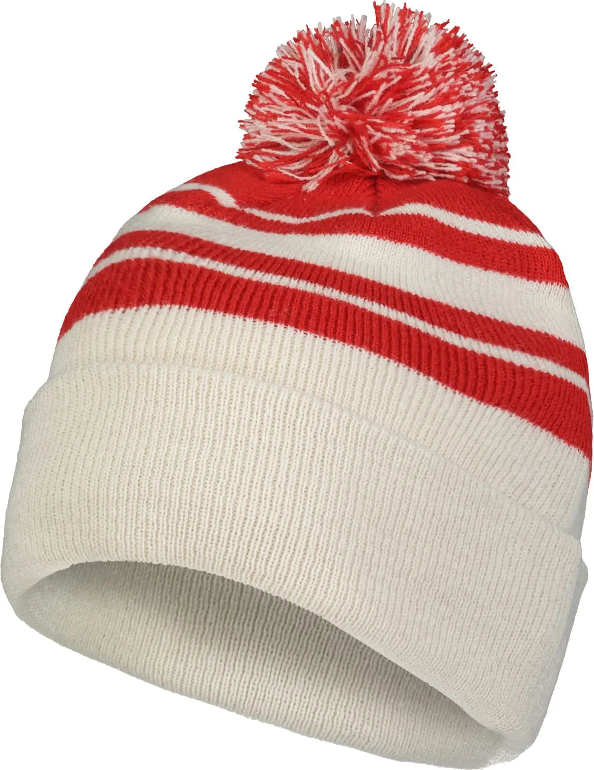 Pacific Headwear 641K Knit Fold Over Pom-Pom Beanie - Oat Red - Oat Red / OS