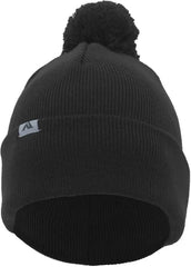 Pacific Headwear 641K Pom-Pom Cuff Beanie - Black - Black / 7’’ - 7 7/8’’