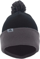 Pacific Headwear 641K Pom-Pom Cuff Beanie - Black Graphite - Black Dark Gray / 7’’ - 7 7/8’’