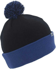 Pacific Headwear 641K Pom-Pom Cuff Beanie - Black Royal - Black Royal / 7’’ - 7 7/8’’