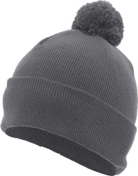 Pacific Headwear 641K Pom-Pom Cuff Beanie - Graphite - Dark Gray / 7’’ - 7 7/8’’