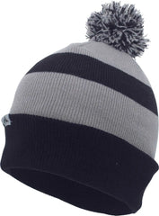 Pacific Headwear 641K Pom-Pom Cuff Beanie - Navy Silver Navy - Navy Light Gray / 7’’ - 7 7/8’’