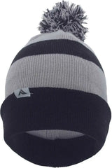 Pacific Headwear 641K Pom-Pom Cuff Beanie - Navy Silver Navy - Navy Light Gray / 7’’ - 7 7/8’’