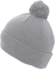 Pacific Headwear 641K Pom-Pom Cuff Beanie - Silver - Light Gray / 7’’ - 7 7/8’’