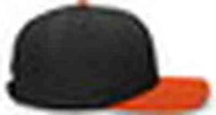 Pacific Headwear 705W Pro-Wool Hook-and-Loop Cap - Black Orange