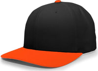 Pacific Headwear 705W Pro-Wool Hook-and-Loop Cap - Black Orange - Black Orange / 6 1/2’’ - 7’’