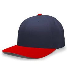 Pacific Headwear 705W Pro-Wool Hook-and-Loop Cap - Navy Red