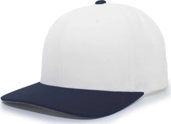 Pacific Headwear 705W Pro-Wool Hook-and-Loop Cap - White Navy - White Navy / 6 1/2’’ - 7’’