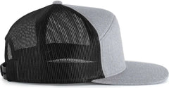 Pacific Headwear 710 6-Panel Arch Heather Trucker Snapback Cap - Grey Heather Black - Grey Heather Black / 7’’ - 7 7/8’’