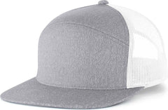 Pacific Headwear 710 6-Panel Arch Heather Trucker Snapback Cap - Grey Heather White - Grey Heather White / 7’’ - 7 7/8’’