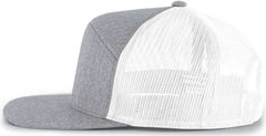 Pacific Headwear 710 6-Panel Arch Heather Trucker Snapback Cap - Grey Heather White - Grey Heather White / 7’’ - 7 7/8’’