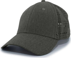 Pacific Headwear 747 Perforated Hook-and-Loop Cap - Loden Heather - Brown / 7’’ - 7 7/8’’