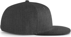Pacific Headwear 750 Wool Heather Snapback Cap - Dark Heather - Dark Heather / 7’’ - 7 7/8’’