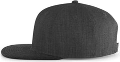 Pacific Headwear 750 Wool Heather Snapback Cap - Dark Heather - Dark Heather / 7’’ - 7 7/8’’