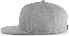 Pacific Headwear 750 Wool Heather Snapback Cap - Light Heather - Light Gray / 7’’ - 7 7/8’’