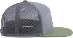 Pacific Headwear 787 6-Panel Arch Snapback Trucker Cap - Heather Gray Loden - Gray Brown / 7’’ - 7 7/8’’