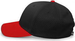 Pacific Headwear 805M Coolport Mesh Hook-and-Loop Cap - Black Red