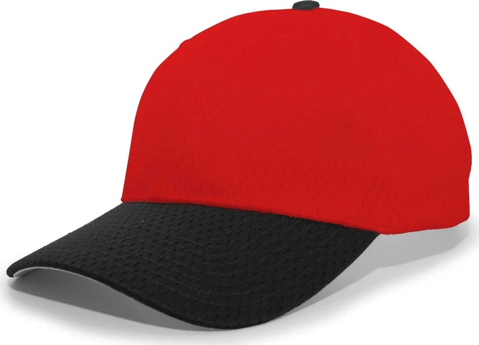 Pacific Headwear 805M Coolport Mesh Hook-and-Loop Cap - Red Black - Red Black / 6 1/2’’ - 7’’