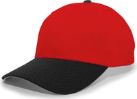 Pacific Headwear 805M Coolport Mesh Hook-and-Loop Cap - Red Black - Red Black / 6 1/2’’ - 7’’