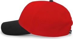 Pacific Headwear 805M Coolport Mesh Hook-and-Loop Cap - Red Black