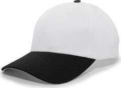 Pacific Headwear 805M Coolport Mesh Hook-and-Loop Cap - Silver Black - Light Gray Black / 6 1/2’’ - 7’’