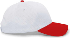 Pacific Headwear 805M Coolport Mesh Hook-and-Loop Cap - White Red