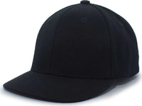 Pacific Headwear 855U Pro-Wool Combo Cap Flexfit Cap - Black - Black / 6 7/8’’ - 7 3/8’’