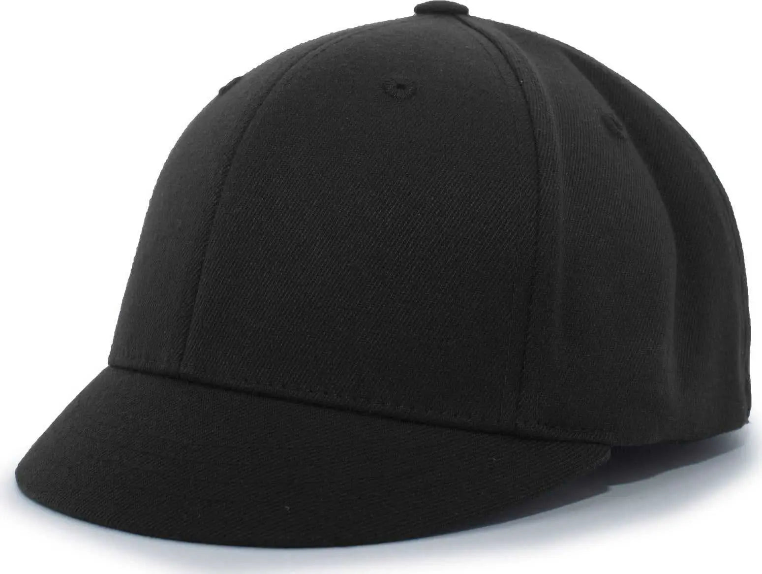 Pacific Headwear 875U Pro-Wool Plate Cap Flexfit Cap - Black - Black / 6 7/8’’ - 7 3/8’’