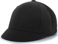 Pacific Headwear 875U Pro-Wool Plate Cap Flexfit Cap - Black - Black / 6 7/8’’ - 7 3/8’’