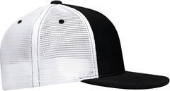 Pacific Headwear ES341 Premium M2 Performance Trucker Flexfit Cap - Black White